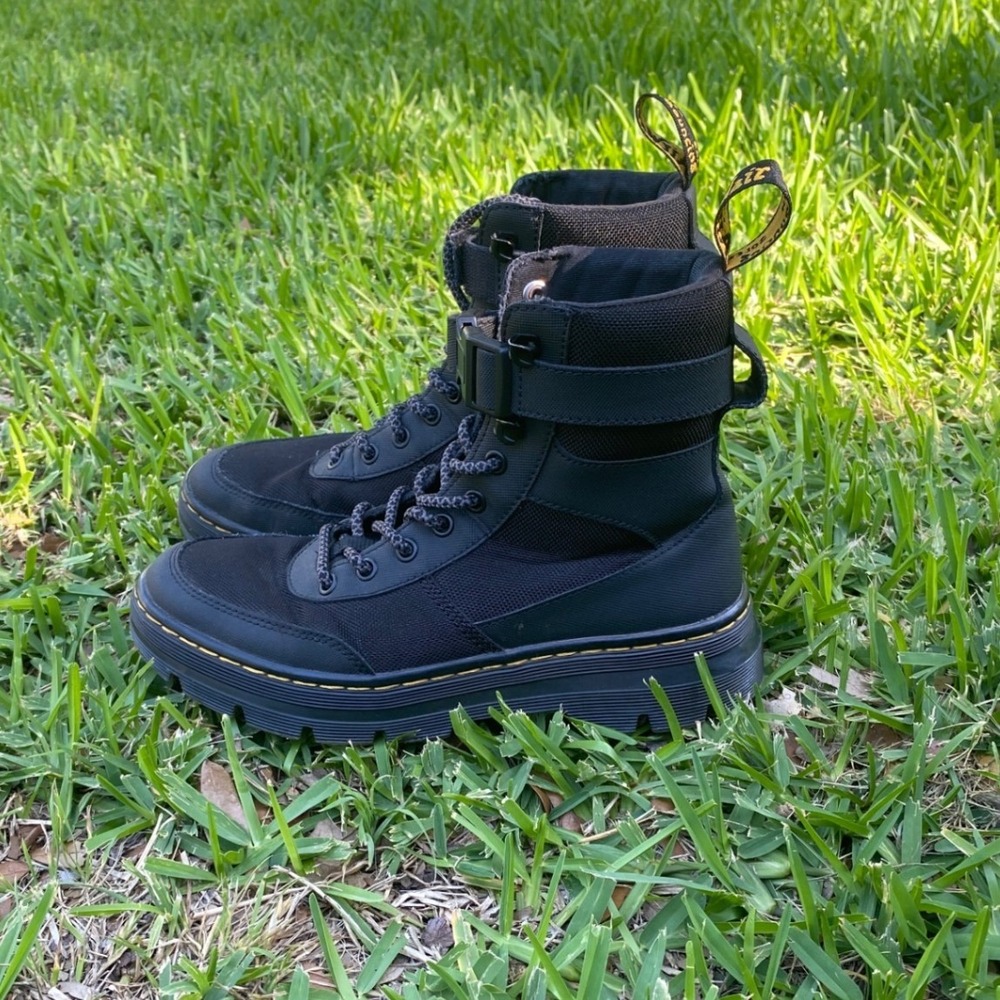 Dr. Martens Combs Tech Black Synthetic Tactical Boots Womens 7 Mens 6 JY004